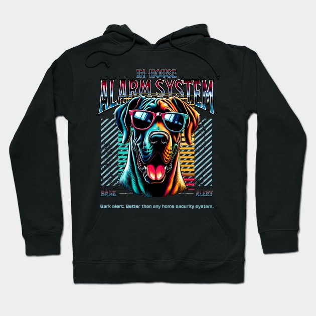 Bark Alert Great Dane Dog Hoodie by Miami Neon Designs